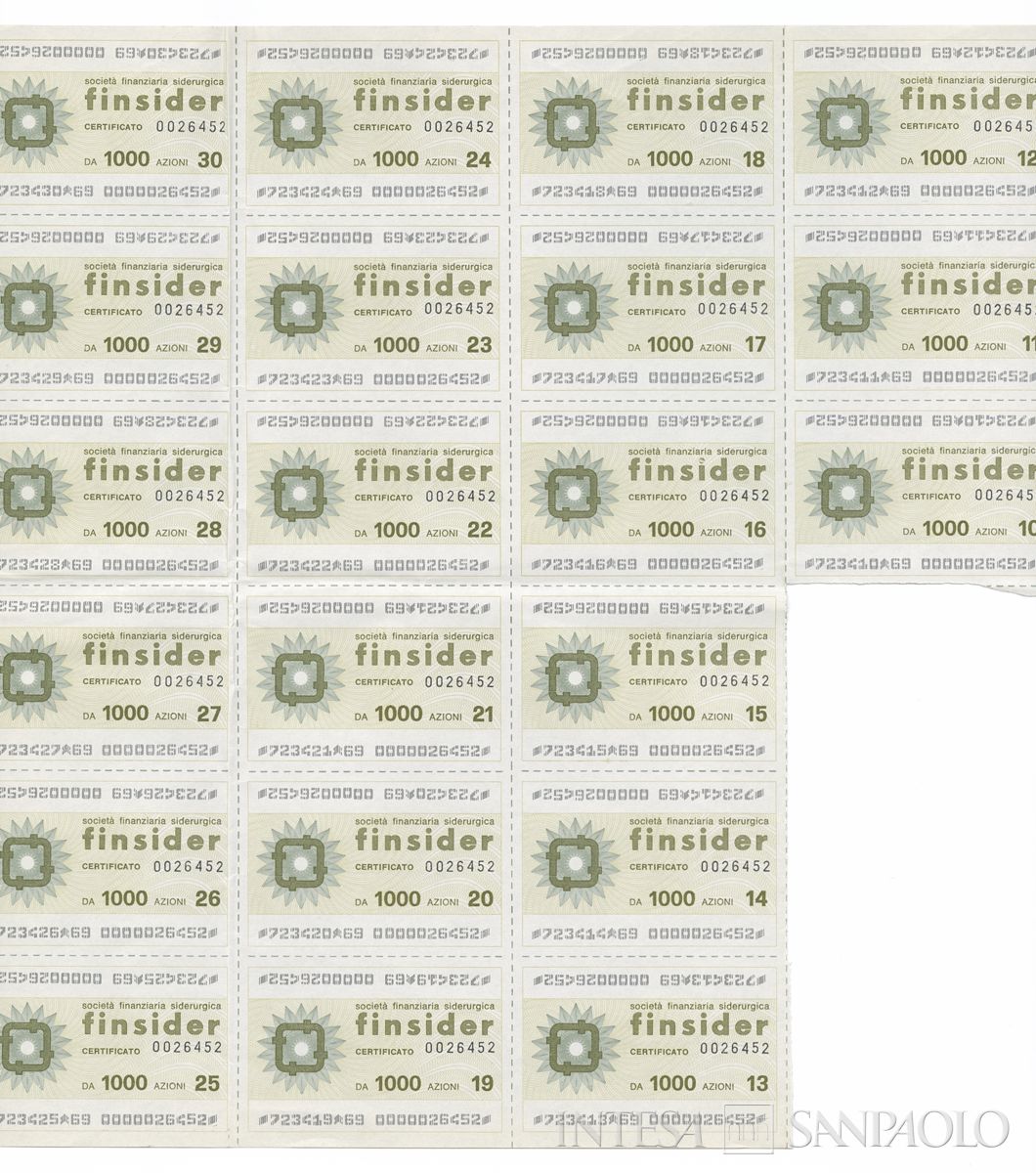 FINSIDER Società finanziaria siderurgica SpA, certificati azionari nominativi - recto c