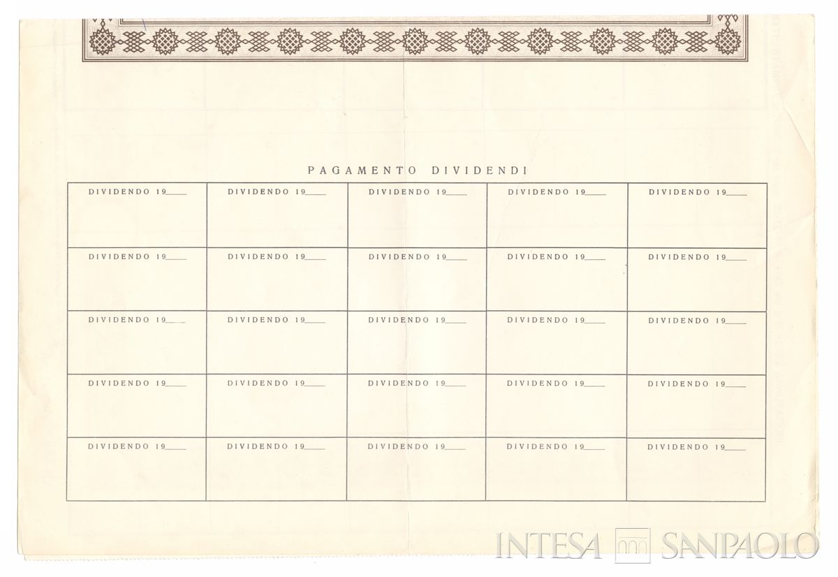 Smalteria e Metallurgica Veneta SpA, certificati azionari nominativi - recto d