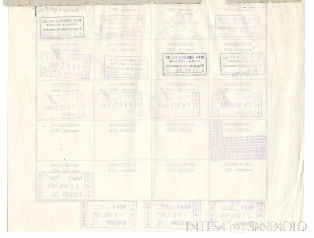 Banca Commerciale Italiana, certificati azionari nominativi - recto b