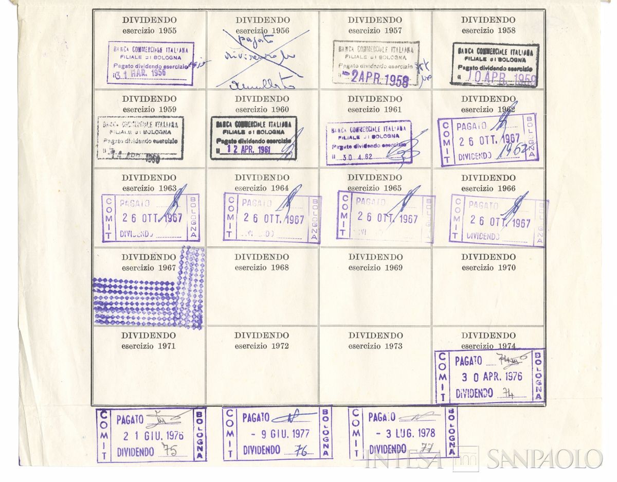 Banca Commerciale Italiana, certificati azionari nominativi - verso b