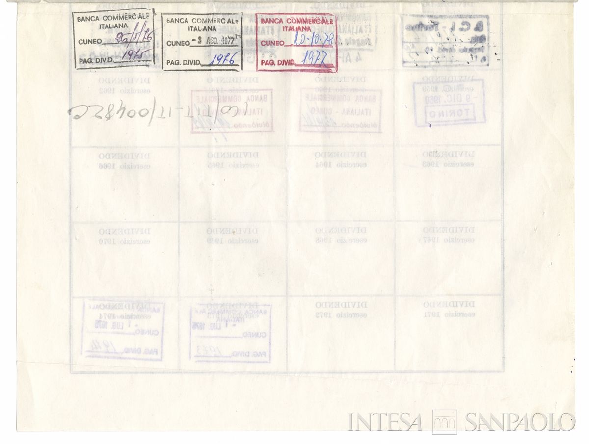 Banca Commerciale Italiana, certificati azionari nominativi - recto c