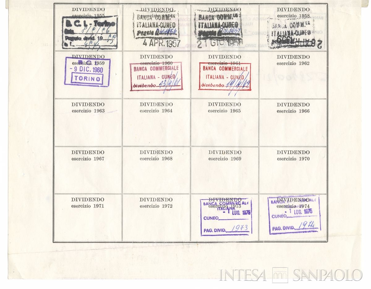 Banca Commerciale Italiana, certificati azionari nominativi - verso c
