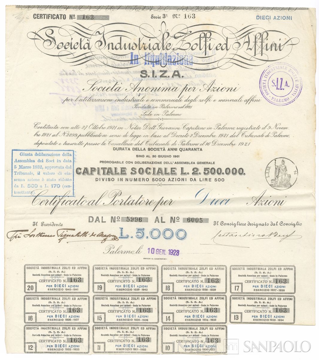 Fonderie acciaierie milanesi Vanzetti SpA, certificato obbligazionario al portatore - recto b