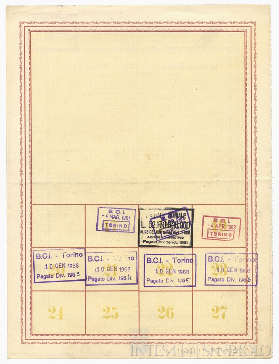 Generale Elettrica della Sicilia SpA, certificati azionari nominativi - recto a