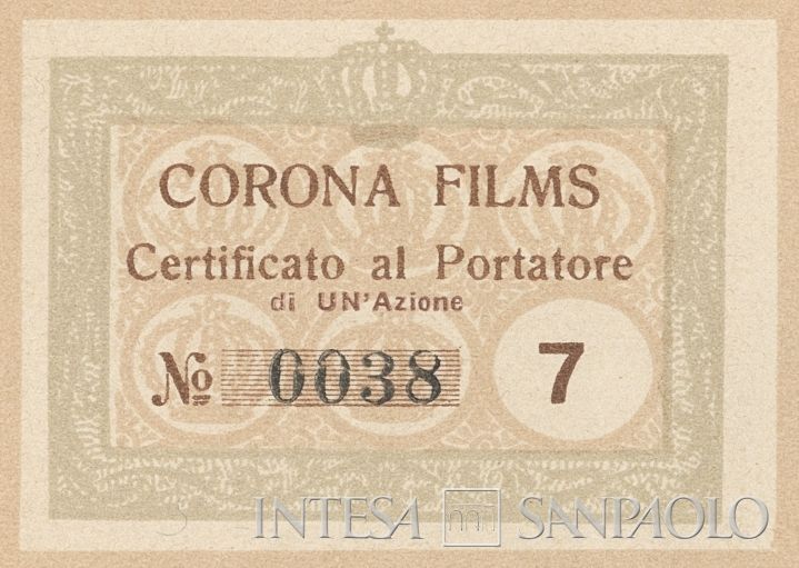 Corona Films SA, certificato azionario al portatore - dettaglio