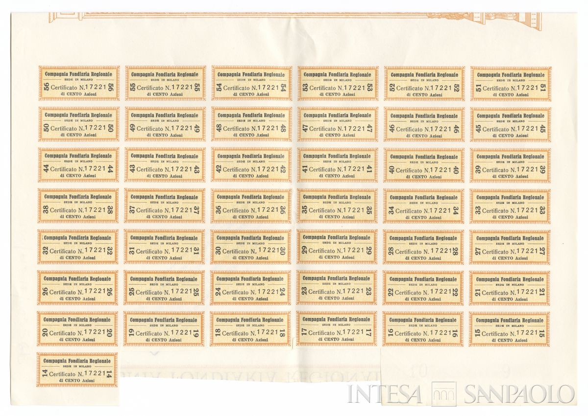 Compagnia Fondiaria Regionale SA, certificati azionari al portatore - recto b