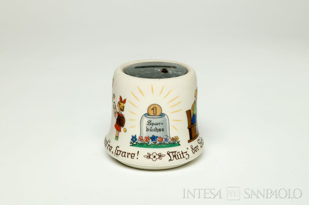 Germania, Sparkasse der Stadt [...], Salvadanaio a forma di cilindro, anni 1950 (Heinrich & Co.)