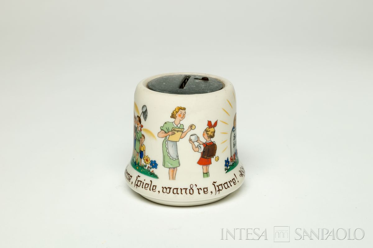 Germania, Sparkasse der Stadt [...], Salvadanaio a forma di cilindro, anni 1950 (Heinrich & Co.)