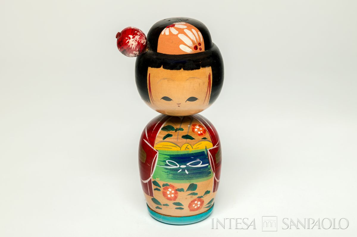 Giappone, [Postal Savings Bureau], salvadanio a forma di bambola Kokeshi, 1960 ca. - 1967