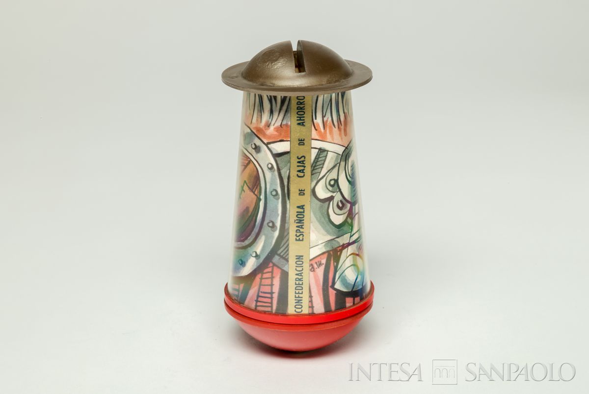 Spagna, Confederación Espanola de Cajas de Ahorro, salvadanaio a forma di  Don Chischiotte della Mancia, anni 1980
