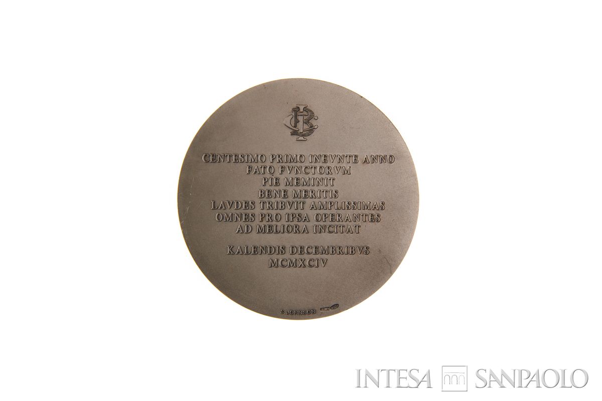 Medaglia in argento per il 100° anniversario della Banca Commerciale Italiana, 1994 (retro)