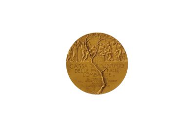 Medaglia del Personale alla Cassa di Risparmio delle Provincie Lombarde in occasione del suo centenario, 1923 (retro)