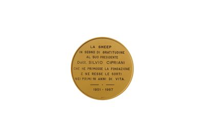 Società Mutua per l'edilizia economica e popolare fra il personale della B.C.I. (SMEEP), riconoscimento al presidente uscente Silvio Cipriani, 1967 (verso)