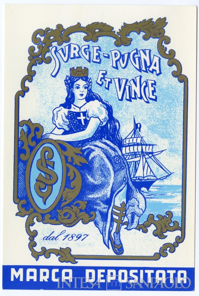 Marchio dell'azienda Segre & Schieppati con il motto di famiglia, Collezione privata