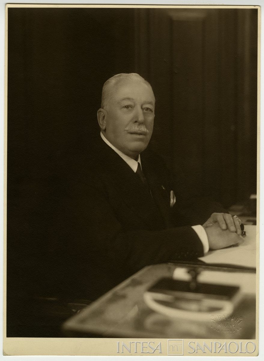 Attilio Badodi, il presidente della Cariplo Giuseppe De Capitani d'Arzago, anni '30