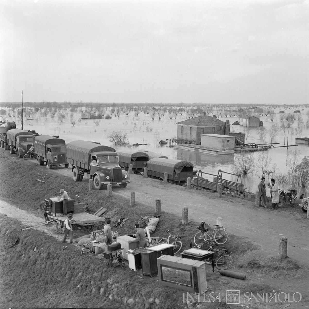 Alluvione del Polesine, Corbola, 20 novembre 1951. Publifoto