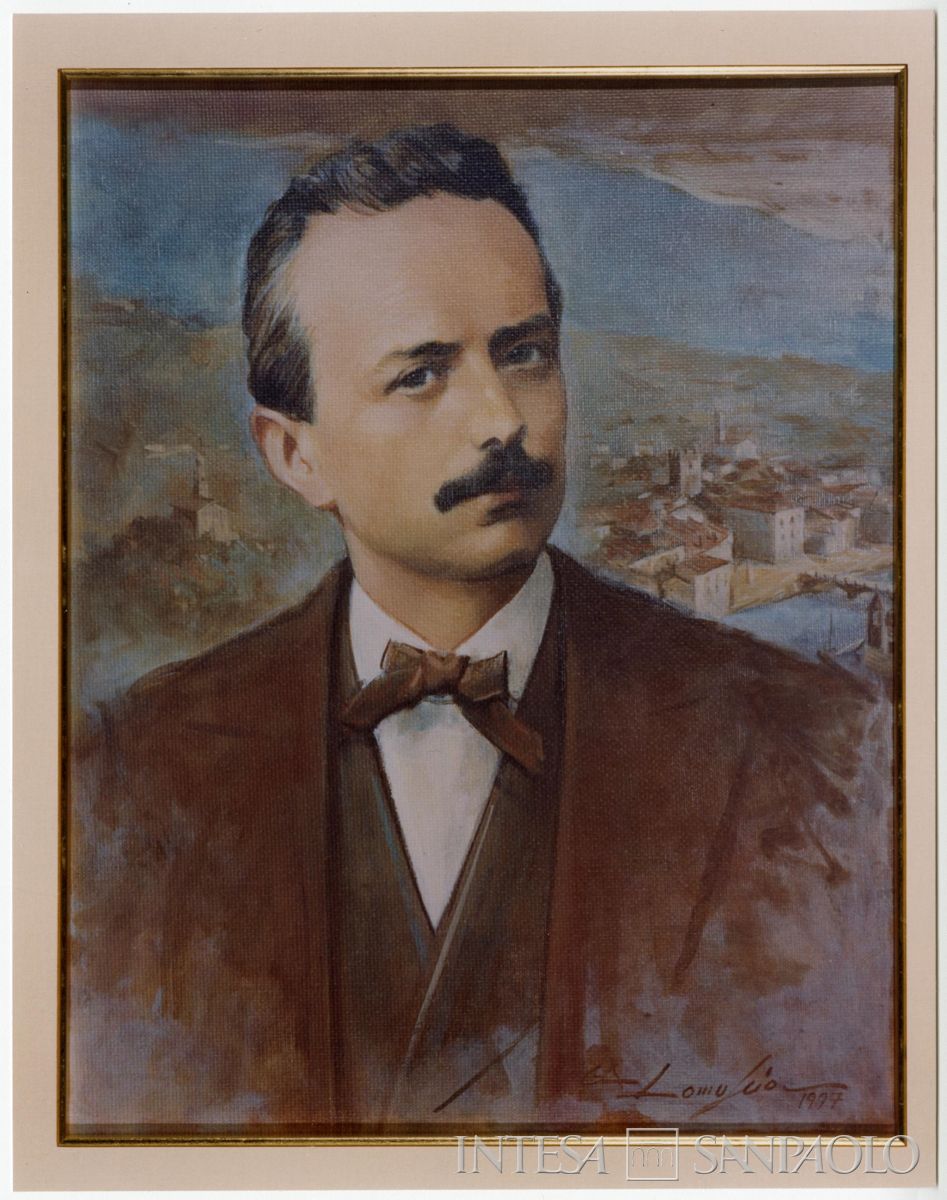 Dipinto con ritratto di Tovini