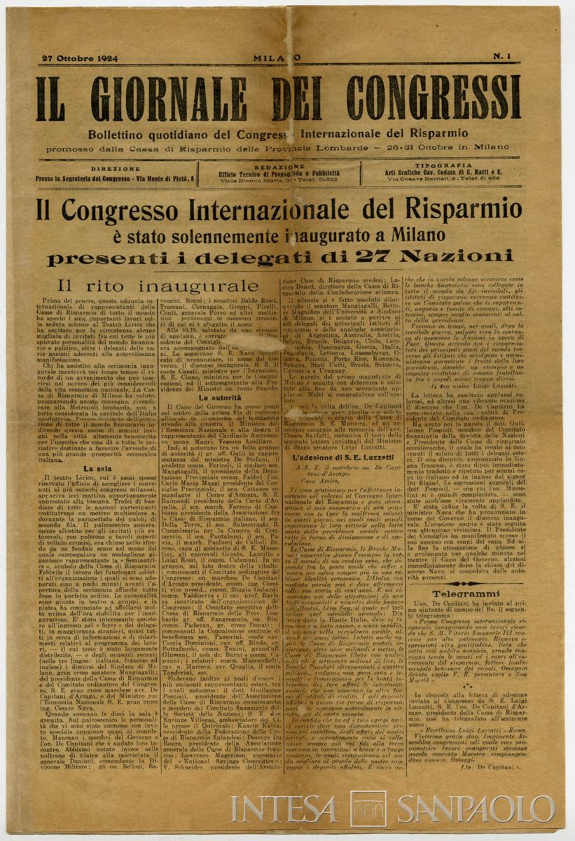 "Il giornale dei congressi", 27 ottobre 1924