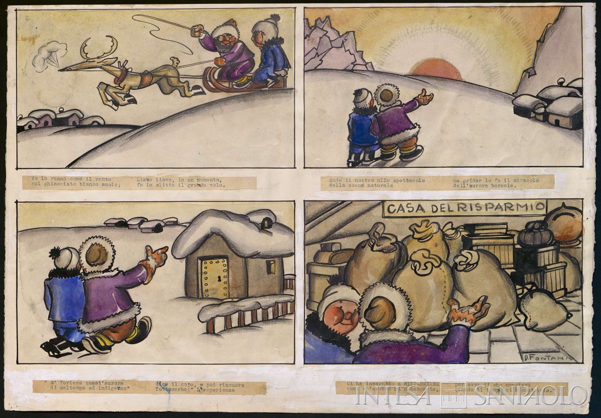 Daniele, Fontana, bozzetto del fumetto "Tuttoserba fra gli Esquimesi" della serie "Sciupatutto e Tuttoserba" del 1929