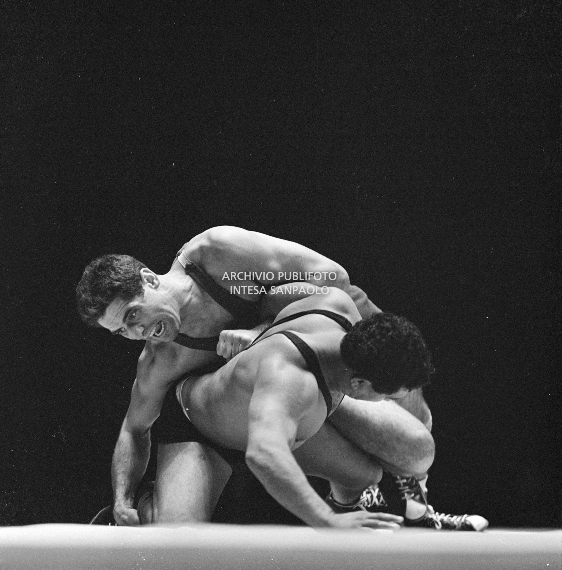 Un momento delle competizioni di lotta, XVII Olimpiade a Roma