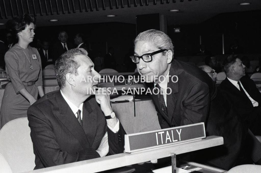 ll presidente del Consiglio Aldo Moro all''Assemblea straordinaria dell'ONU<br>728689/57