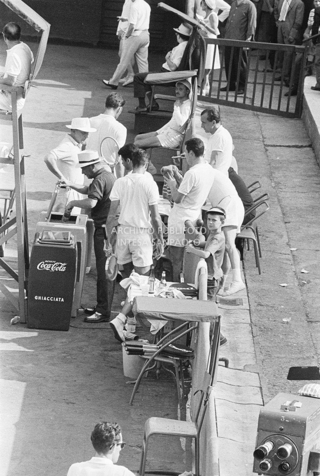 La coppia Orlando Sirola-Nicola Pietrangeli in una pausa della partita<br>102548