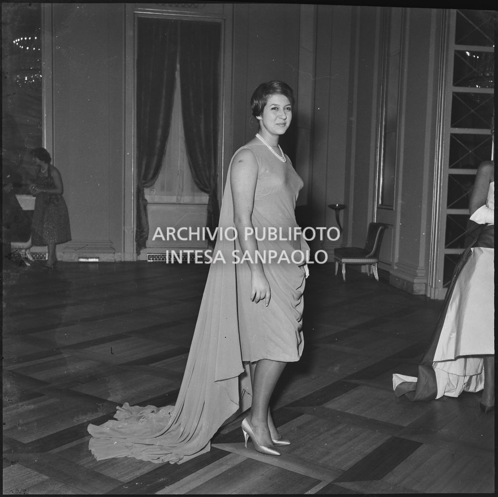 Inaugurazione della stagione lirica 1958-1959 del Teatro alla Scala con l'opera "Turandot", di Giacomo Puccini, diretta da Antonino Votto con la regia di Margherita Wallmann