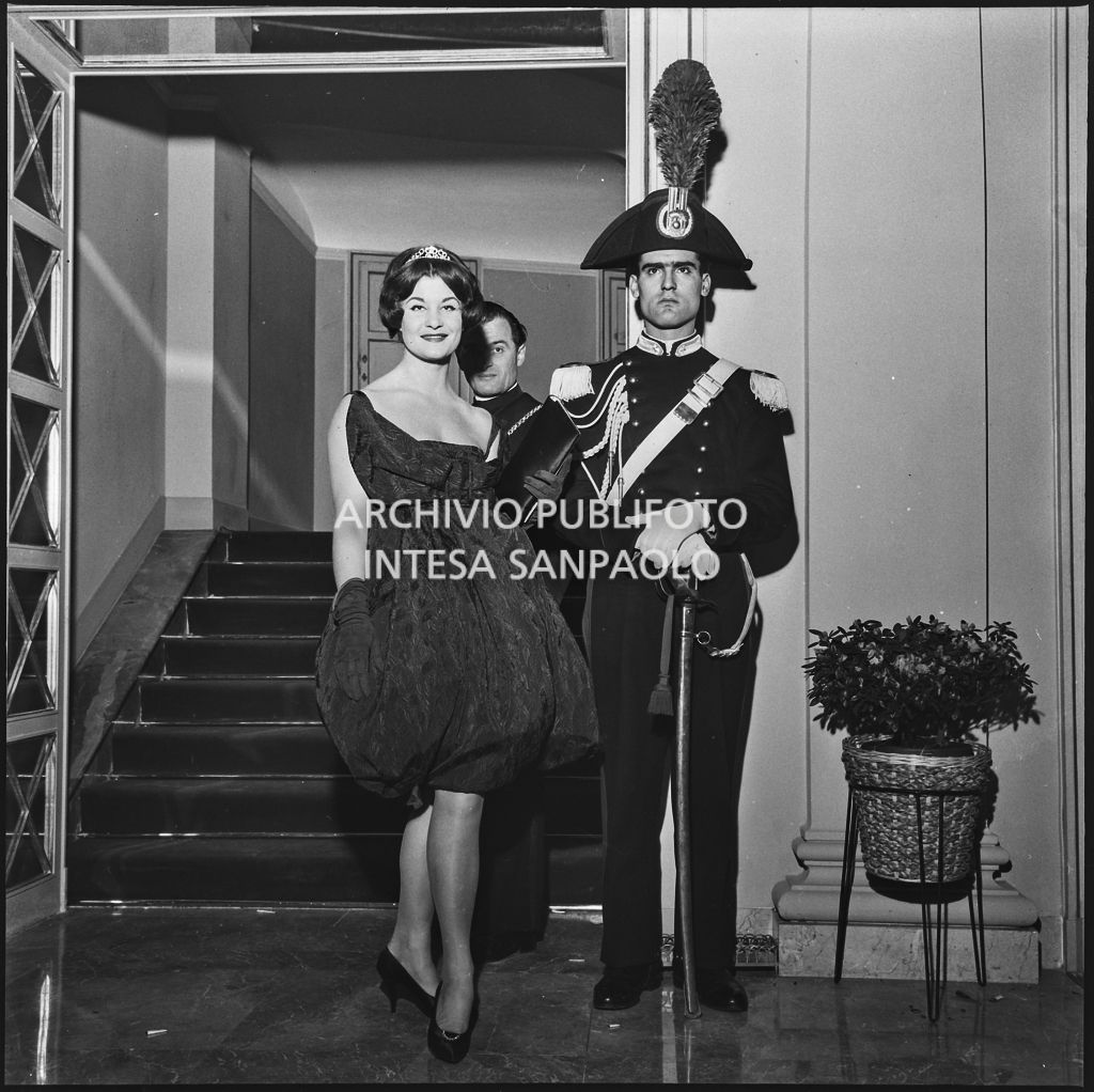 Inaugurazione della stagione lirica 1958-1959 del Teatro alla Scala con l'opera "Turandot", di Giacomo Puccini, diretta da Antonino Votto con la regia di Margherita Wallmann