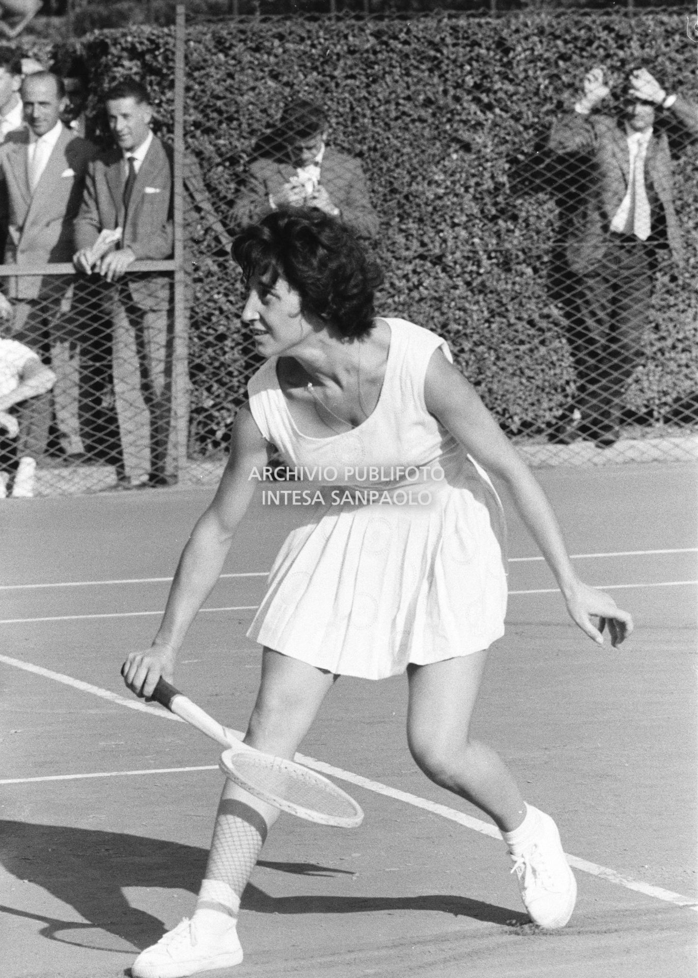 Silvana Lazzarino durante i campionati italiani di tennis<br>105395