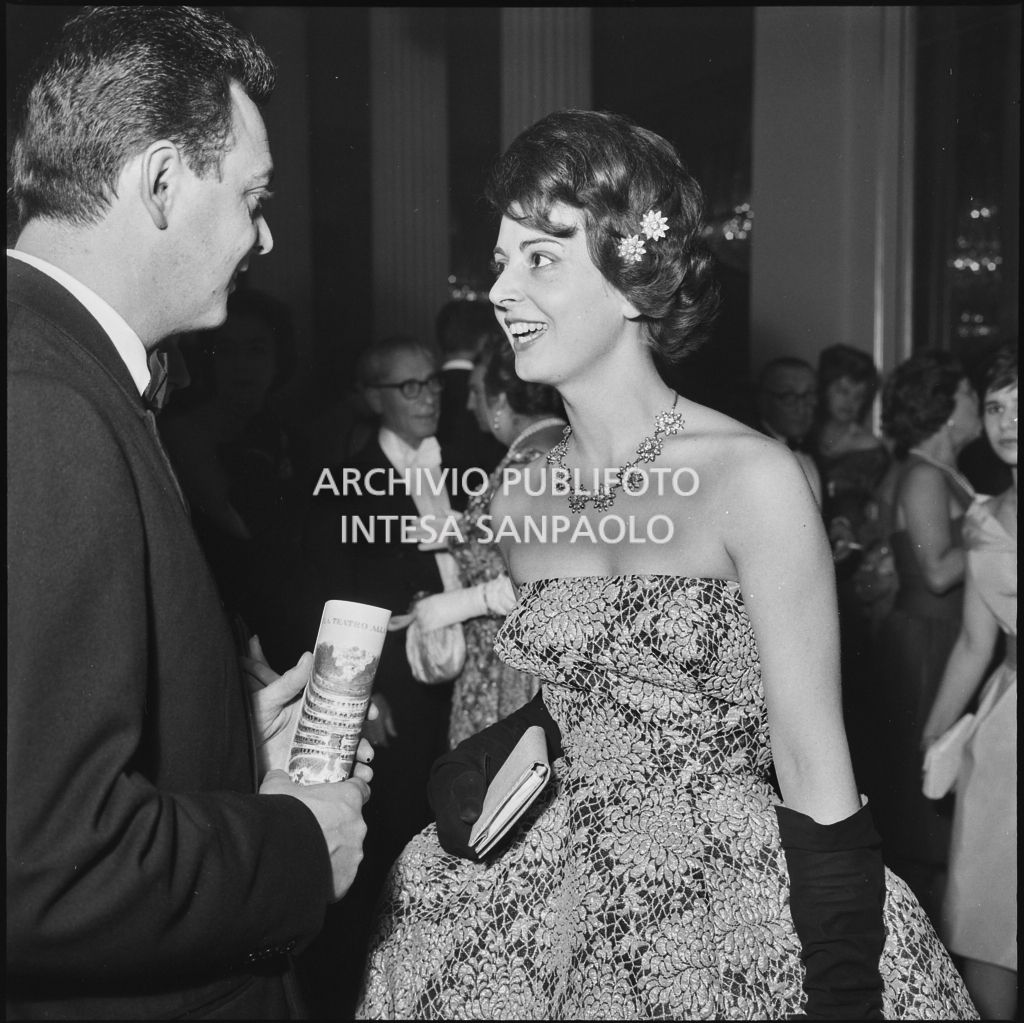 Inaugurazione della stagione lirica 1960-1961 del Teatro alla Scala con l'opera "Poliuto" di Gaetano Donizetti, diretta da Antonino Votto con la regia di Herbert Graf
