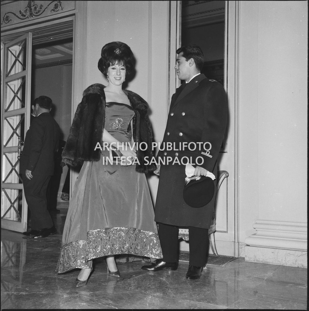 Inaugurazione della stagione lirica 1961-1962 del Teatro alla Scala con l'opera "La battaglia di Legnano" di Giuseppe Verdi, diretta da Gianandrea Gavazzeni con la regia di Margherita Wallmann