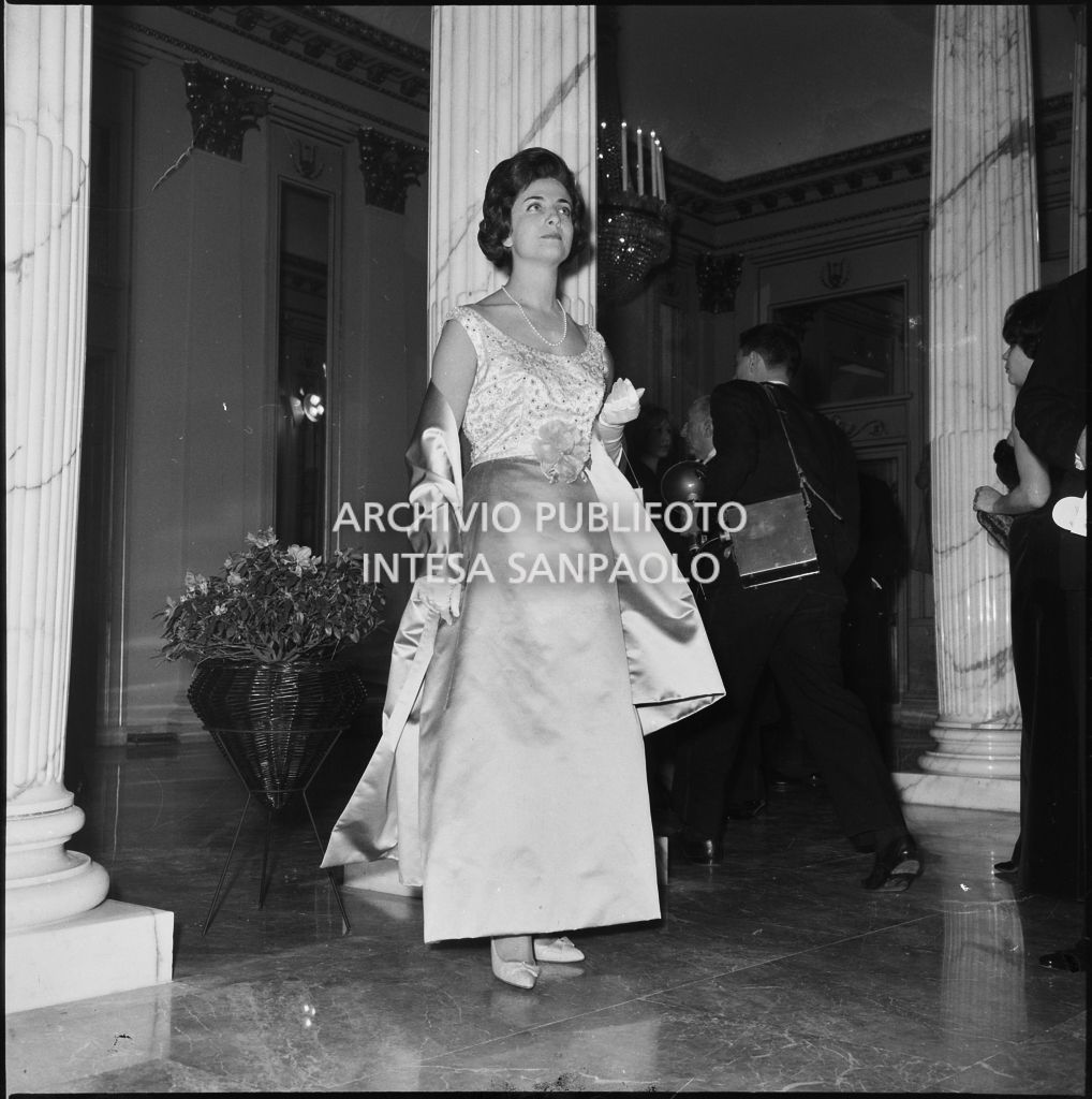 Inaugurazione della stagione lirica 1961-1962 del Teatro alla Scala con l'opera "La battaglia di Legnano" di Giuseppe Verdi, diretta da Gianandrea Gavazzeni con la regia di Margherita Wallmann