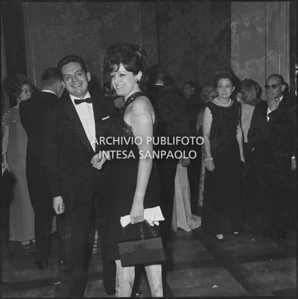 Inaugurazione della stagione lirica 1966-1967 del Teatro alla Scala con l'opera "Nabucco" di Giuseppe Verdi, diretta da Gianandrea Gavazzeni con la regia di Franco Enriquez