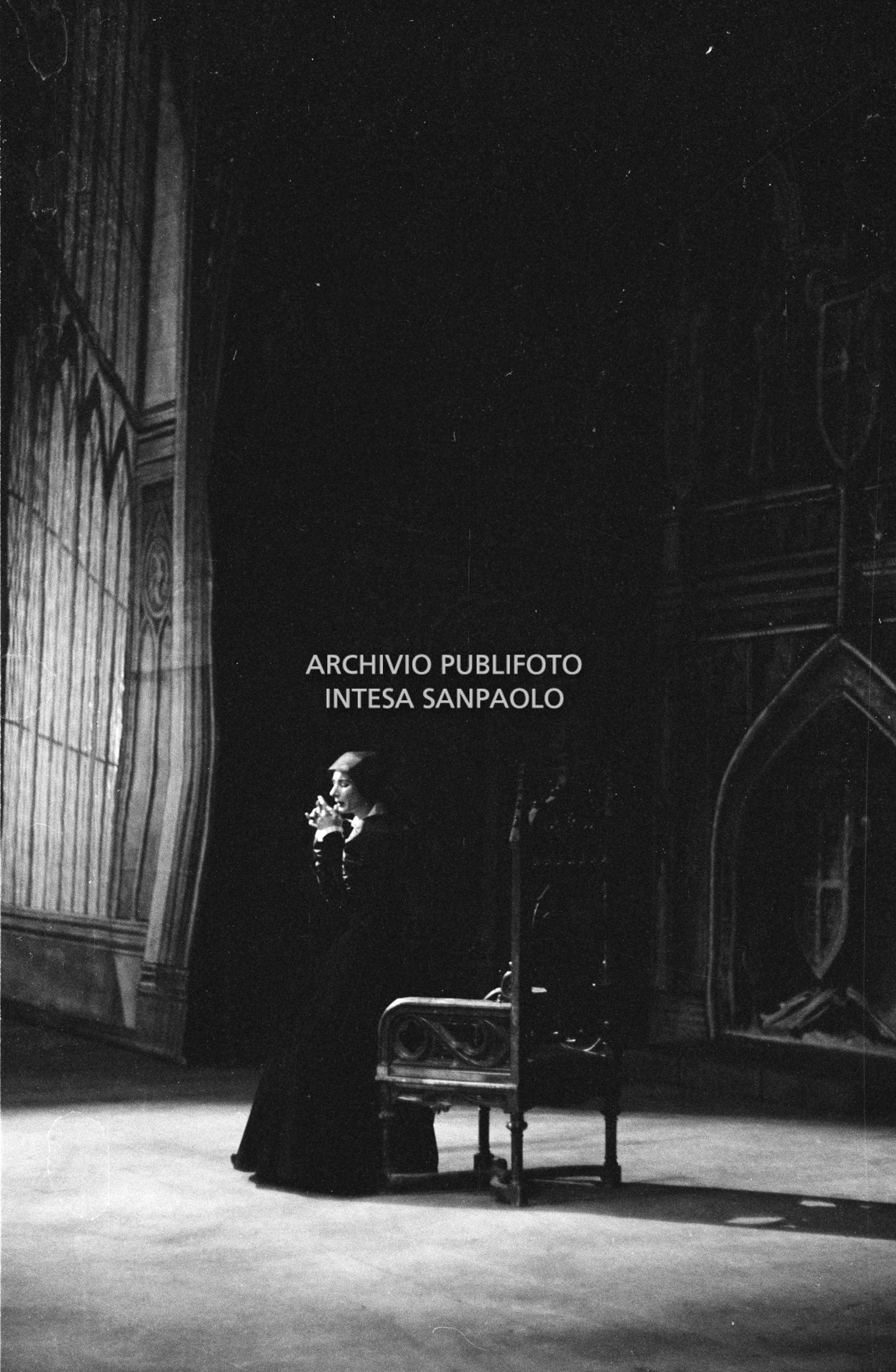 Maria Callas alle prove dell'opera "Anna Bolena" al Teatro alla Scala