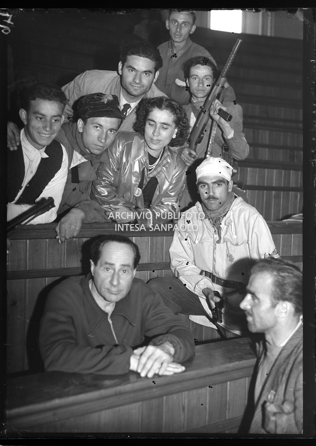 Achille Starace in un'aula del Politecnico di Milano dove fu condotto dopo essere stato arrestato