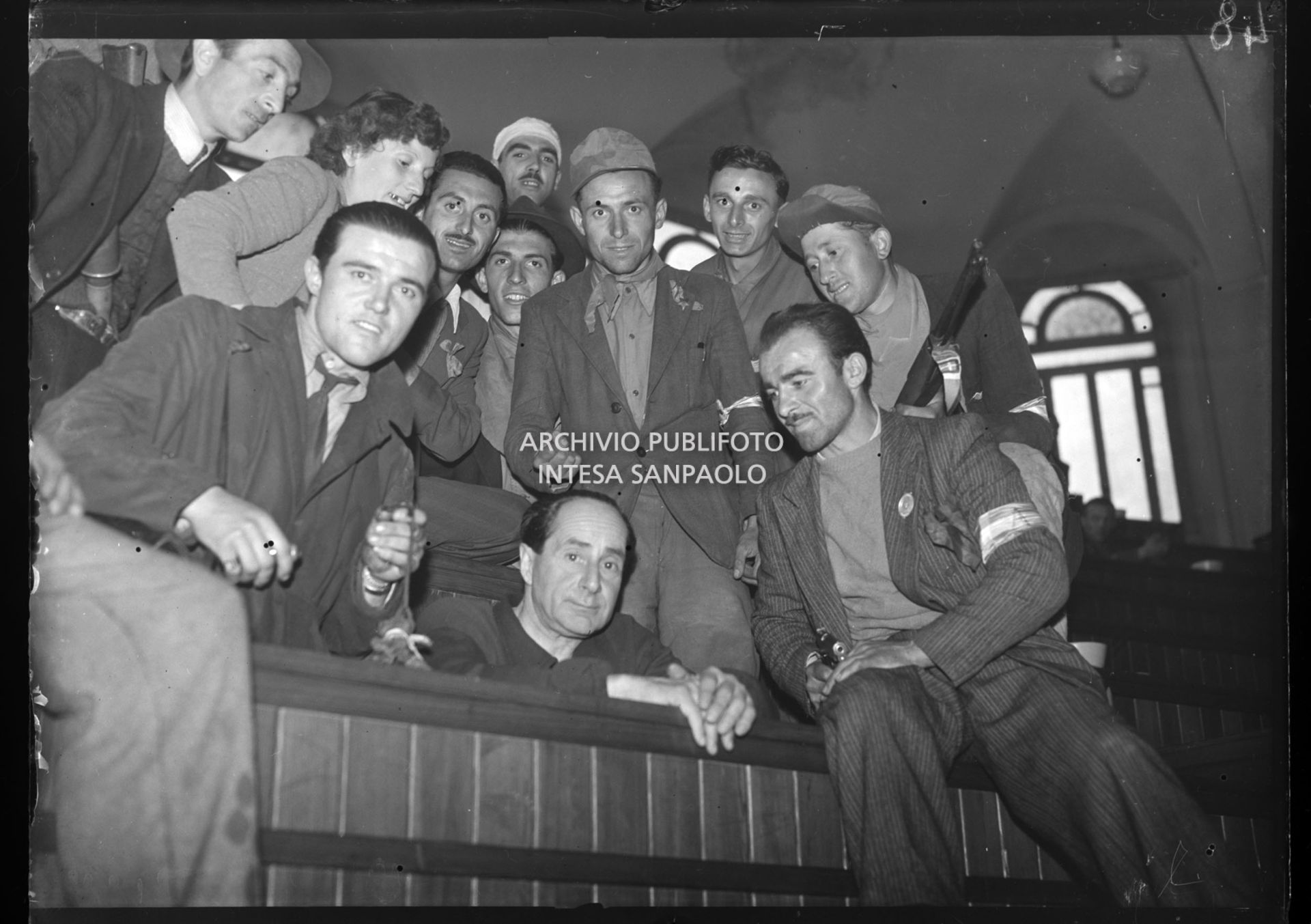Achille Starace in un'aula del Politecnico di Milano dove fu condotto dopo essere stato arrestato