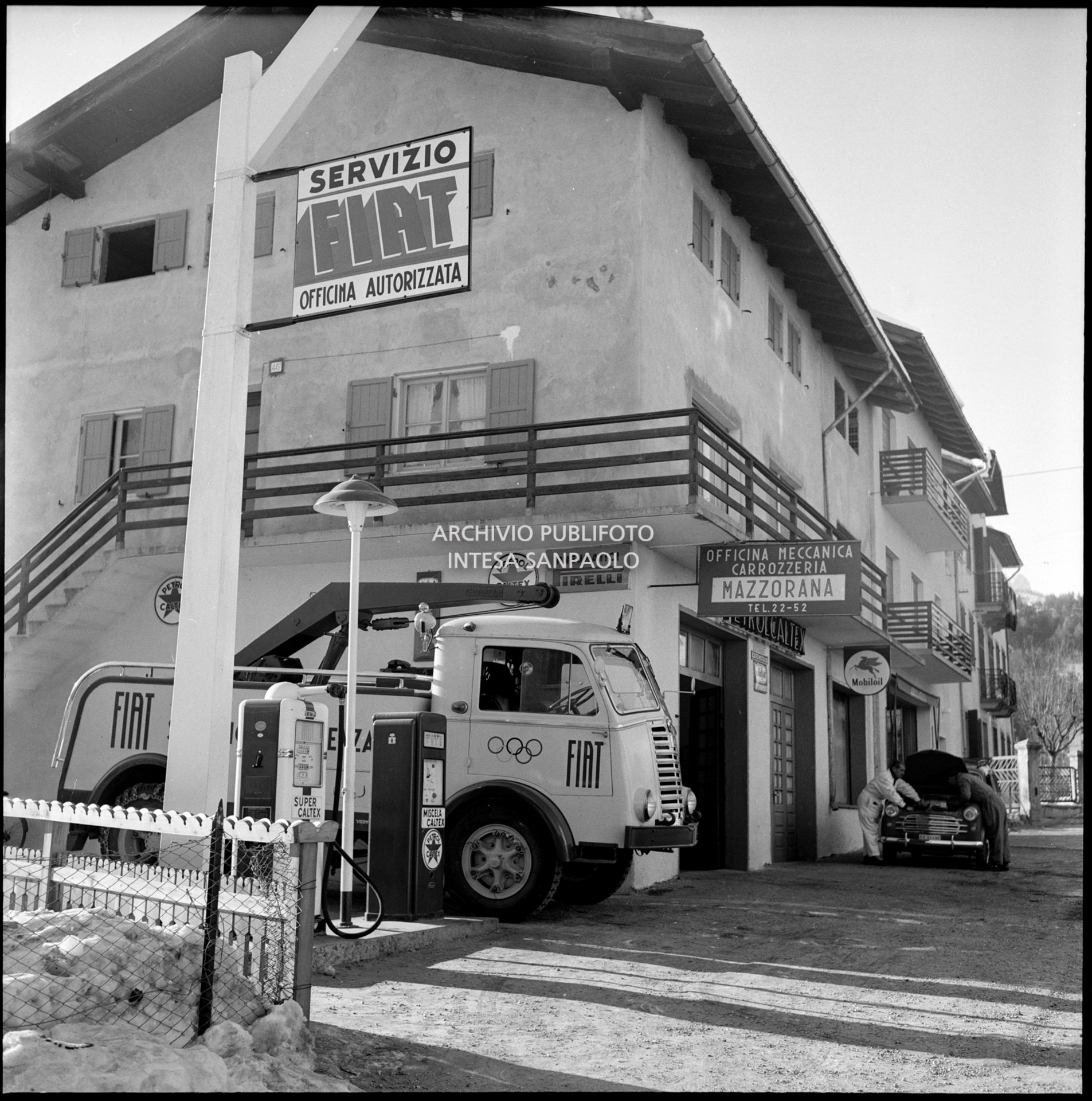 Officina autorizzata Servizio Fiat per fornire assistenza nei giorni dei VII Giochi olimpici invernali di Cortina d'Ampezzo