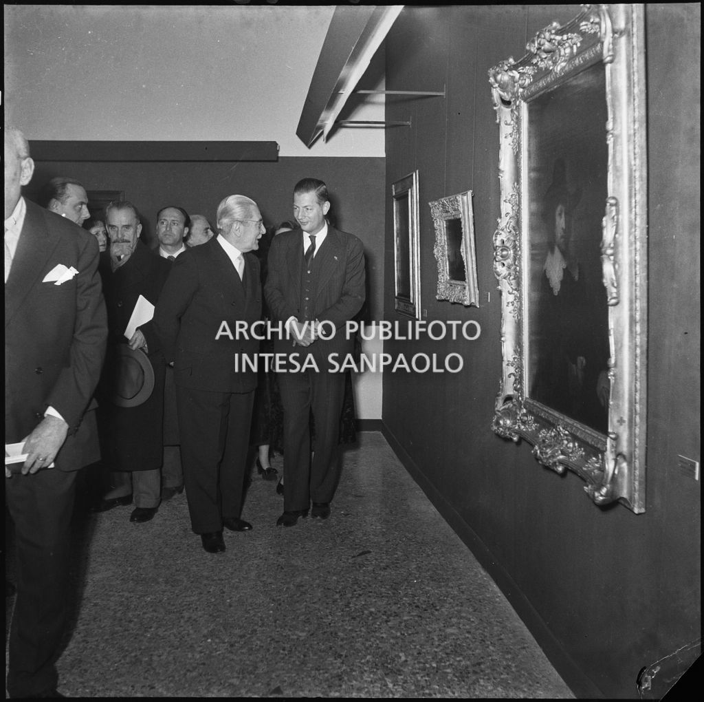 L'ambasciatore dei Paesi Bassi Hendrik Nicolaas Boon (primo da destra) e il sindaco di Milano Virgilio Ferrari (secondo da destra) alla mostra "Rembrandt e il 600 olandese"<br>201213