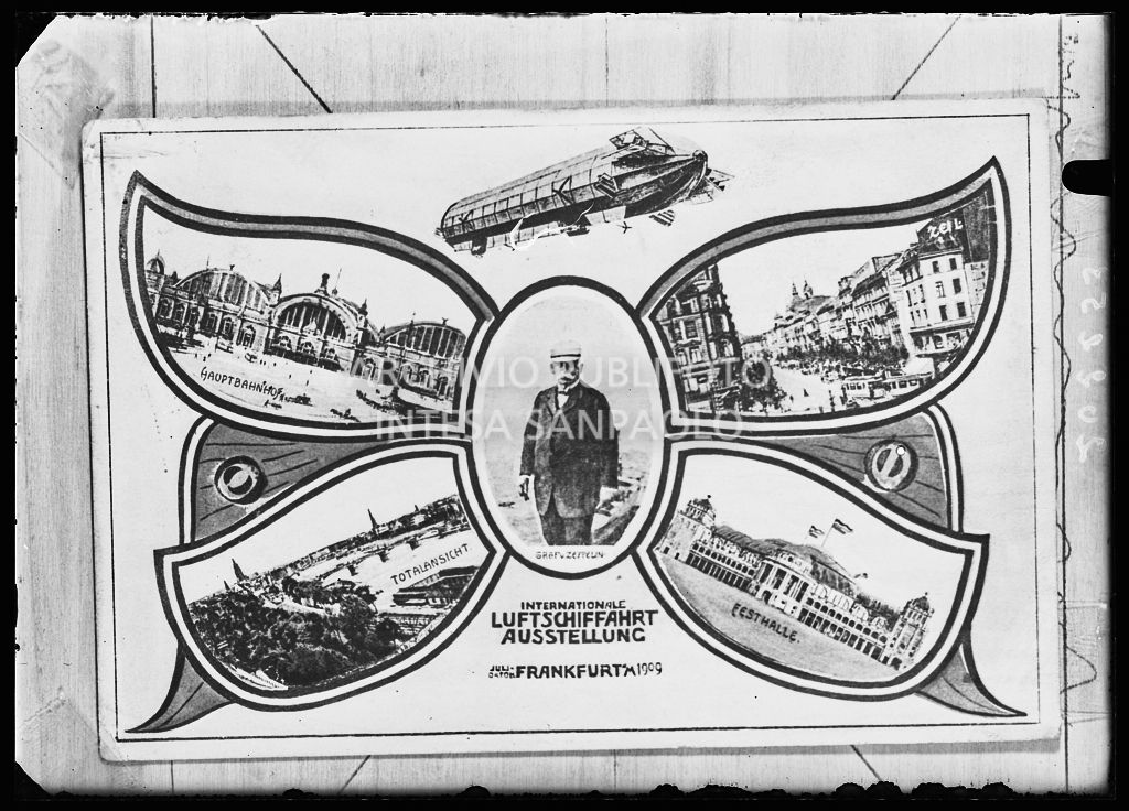 Cartolina tedesca della Fiera Internazionale degli aeromobili svoltasi a  Francoforte nel 1909<br>201253