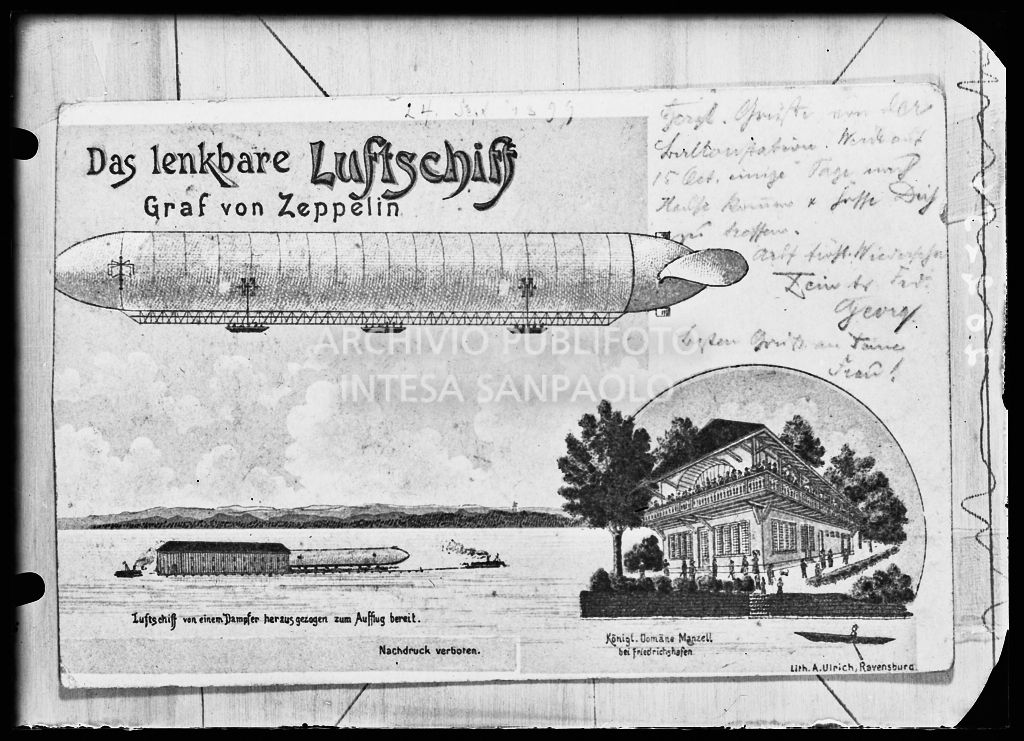 Cartolina tedesca raffigurante il dirigibile Zeppelin<br>201254