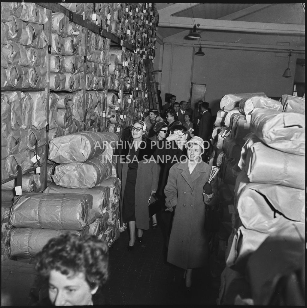 Le redattrici delle riviste di moda in visita allo stabilimento del Lanificio Marzotto di Manerbio<br>201964