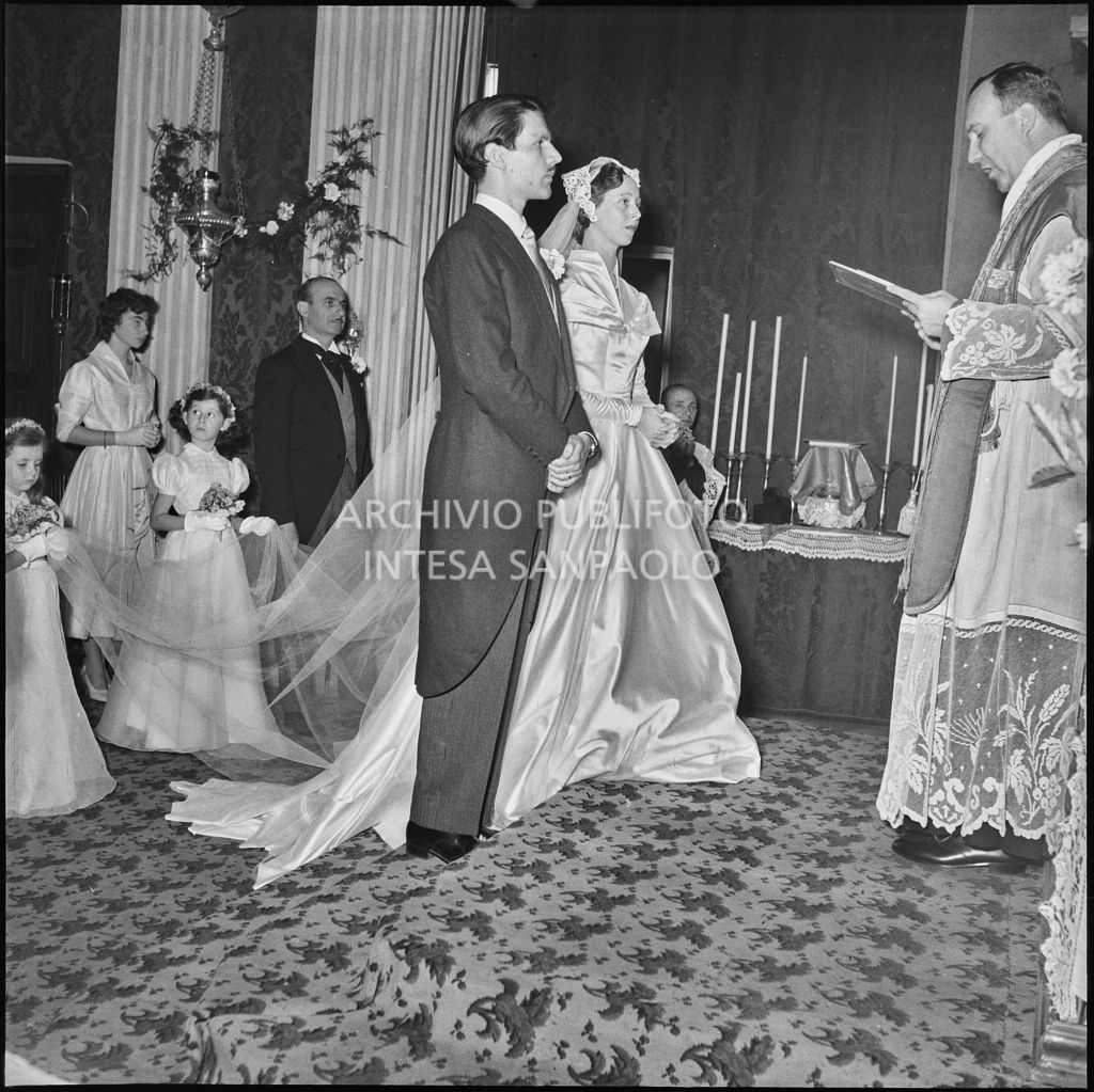 Un momento della celebrazione del matrimonio del dott. Trugenberger nella chiesa di San Gottardo in Corte a Milano<br>215755