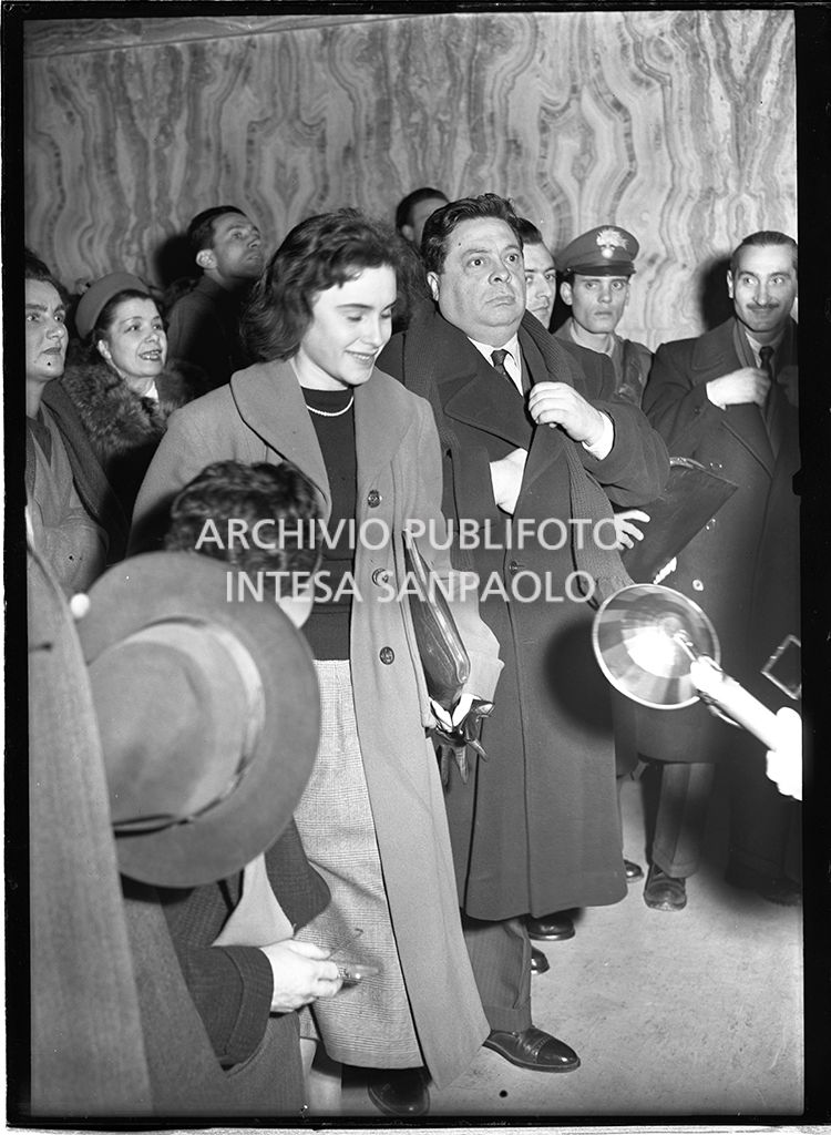 L'attore Aldo Fabrizi tra il pubblico nell'aula del Tribunale di Milano dove è in corso il processo a Caterina Fort in Corte d'Assise<br>64319