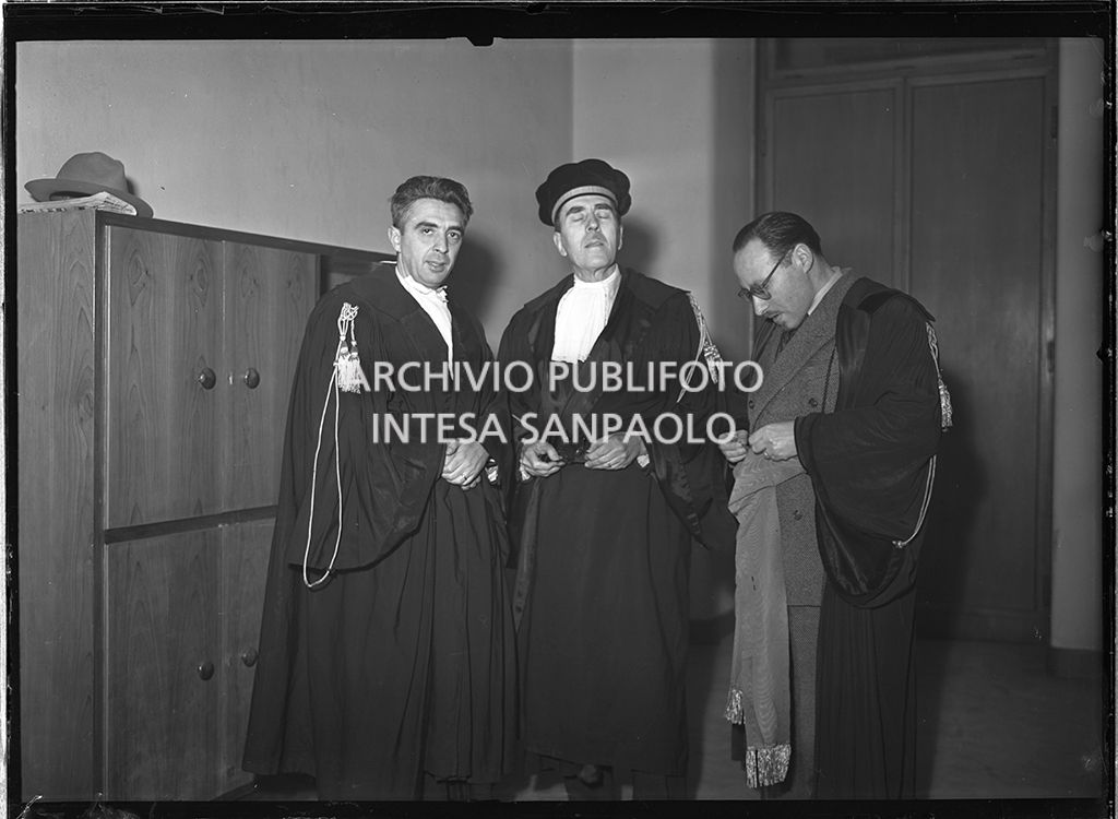 Da sinistra Emanuele D'Anzi, giudice togato, Luigi Marantonio, presidente della Corte d'Assise e Giovanni Di Matteo procuratore generale, in una pausa del processo a Caterina Fort<br>64342