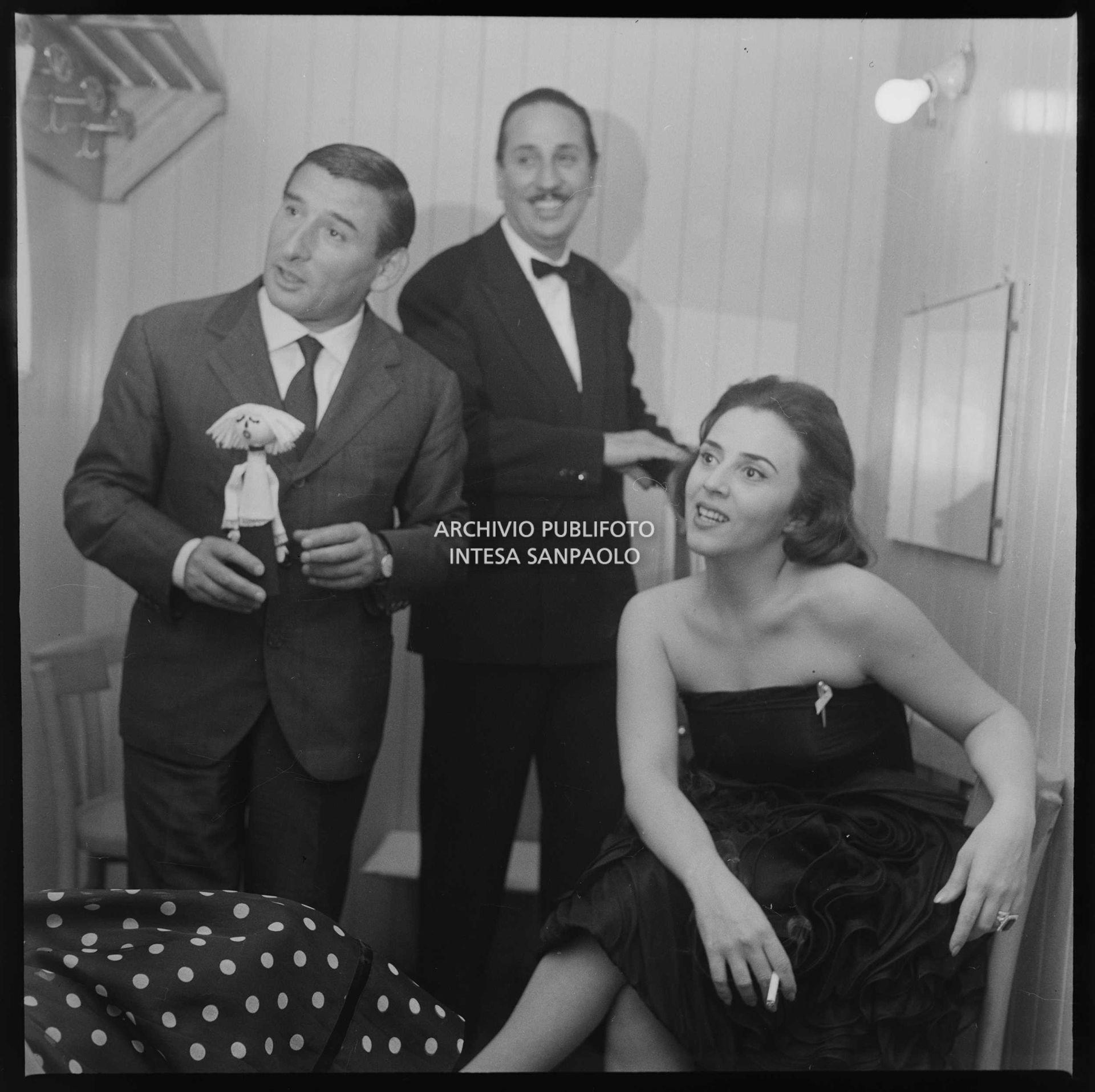 Renato Rascel, Gorni Kramer e Jula De Palma al X Festival della canzone italiana di Sanremo