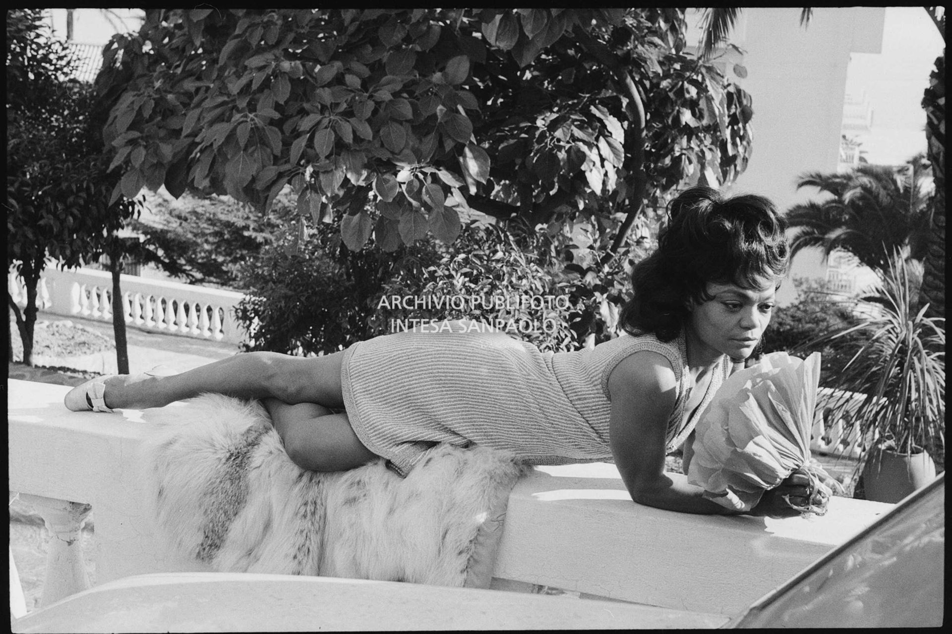 Eartha Kitt nei giorni del XVIII Festival della canzone italiana di Sanremo