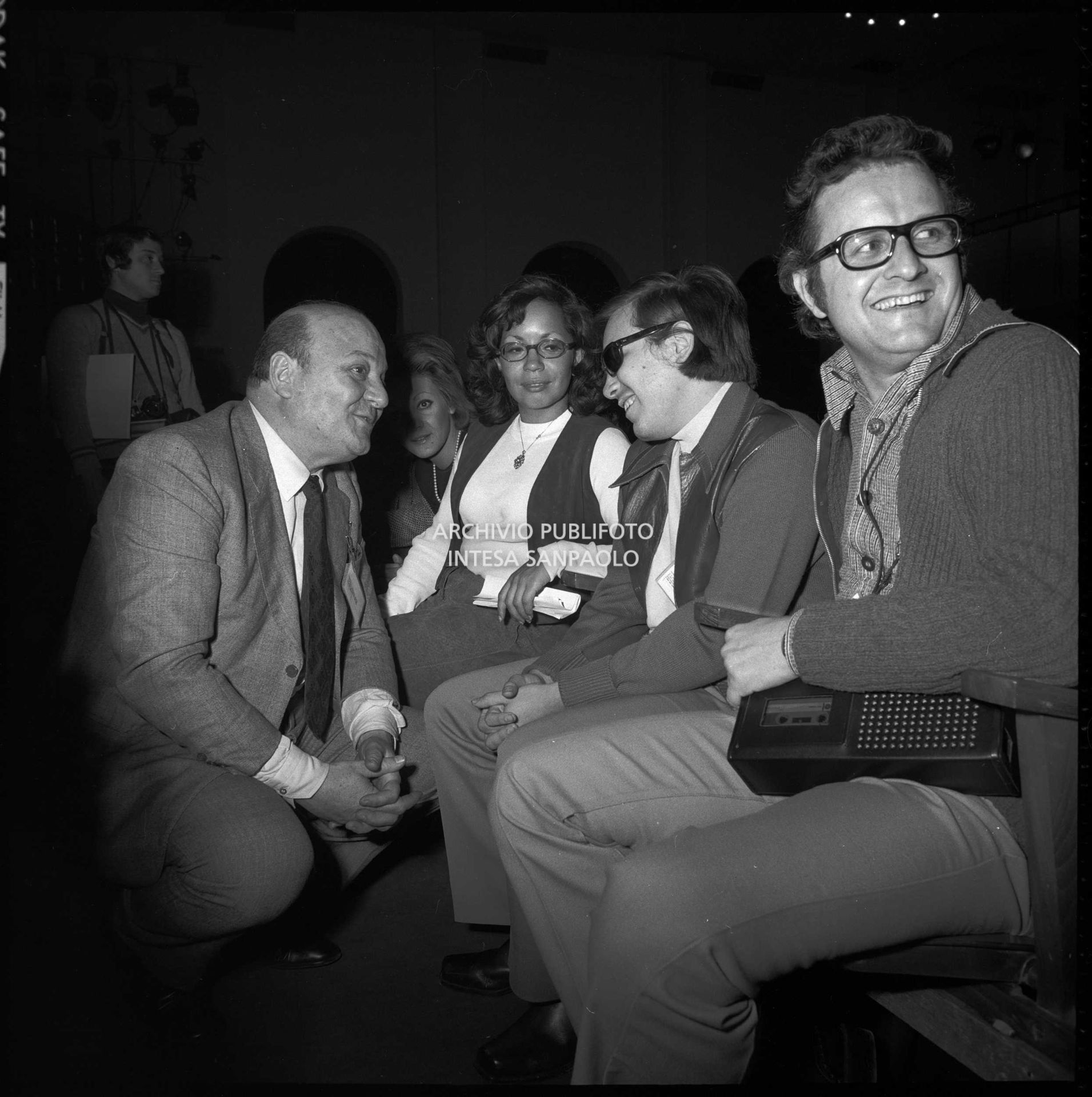 Jimmy Fontana, Josè Feliciano, Gianni Ravera in platea al XXI Festival di Sanremo