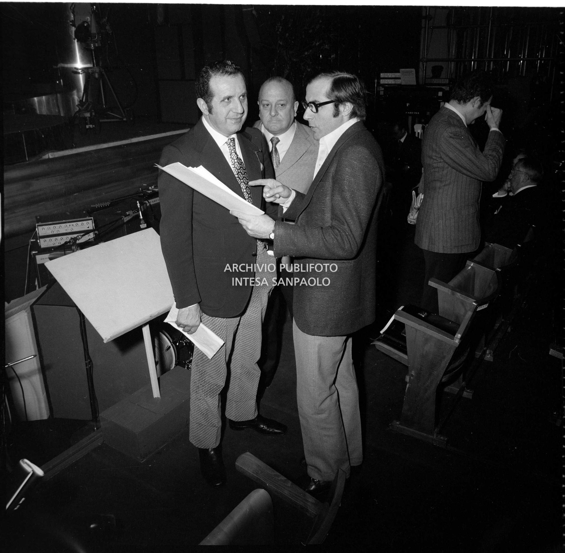 Ezio Radaelli e Gianni Ravera durante le prove in teatro nei giorni del XXI Festival