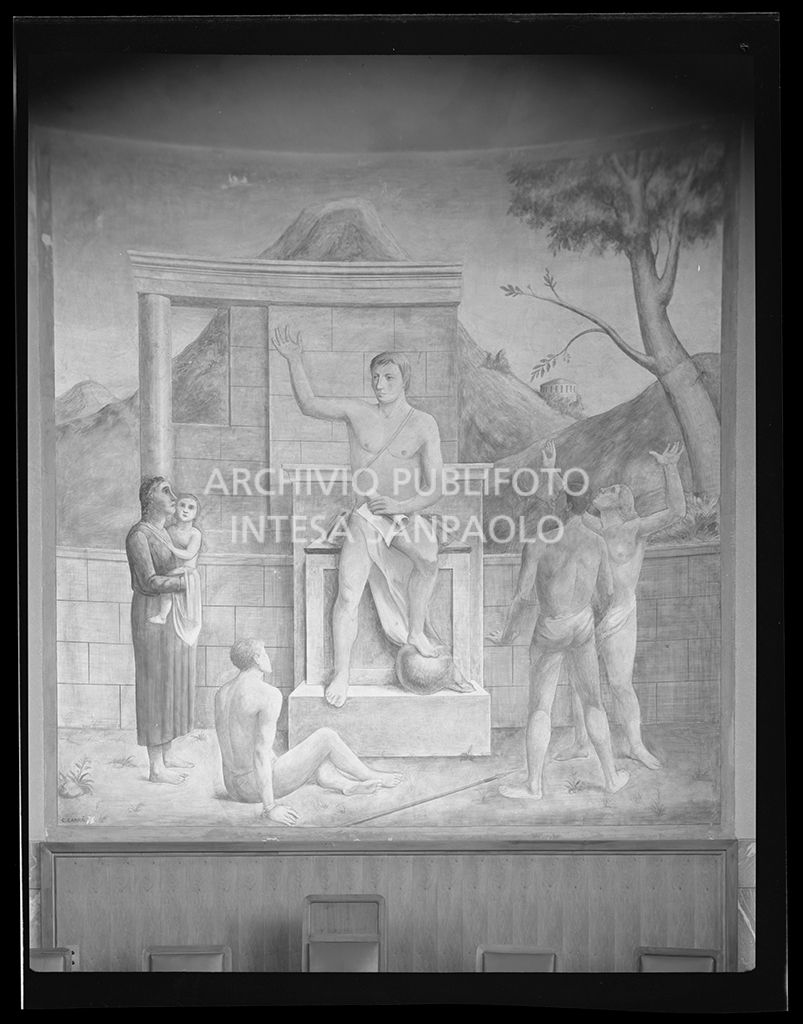 Affresco "Giustiniano libera lo schiavo" di Carlo Carrà per la Corte d'Appello di Milano<br>46454