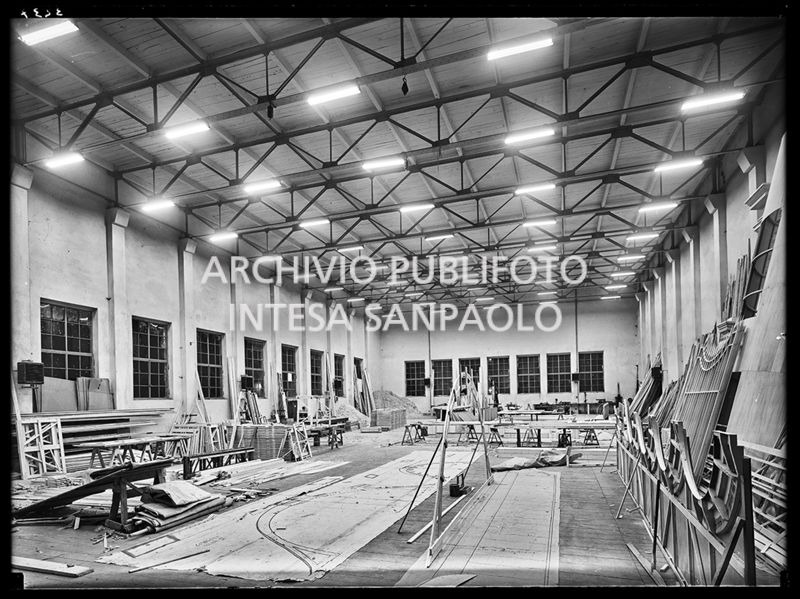 Veduta di un laboratorio della sezione scenografia del Teatro alla Scala di Milano<br>716647/12